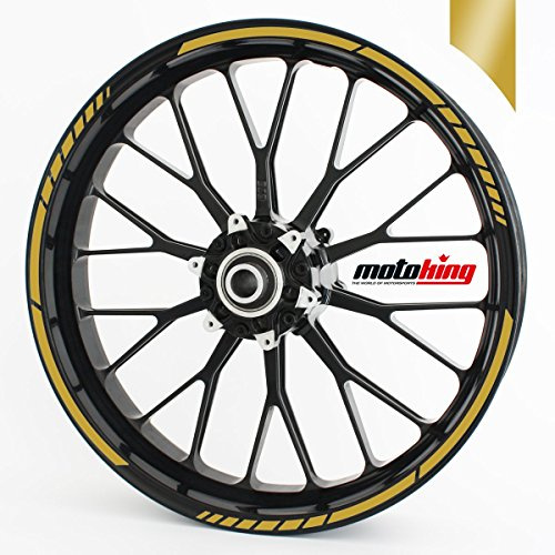 Felgenrandaufkleber GP im GP-Design passend für 17 Zoll und 16 18 19 Felgen für Motorrad, Auto & mehr - Gold