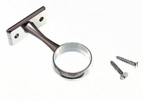 Kleiderschrank Rod Schiene Sockel Mittelstütze Halterung 25 mm verchromt (Pack 2), Einzelpackung