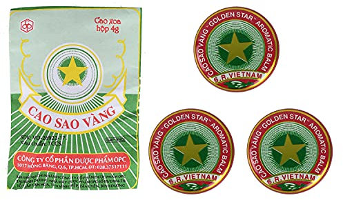 Balsam Goldenen Stern Вьетнам бальзам Звездочка Золотая звезда (3 x 4 g) Golden Star Balm, Cao Sao Vang Vietnam, Aromatic Balsam