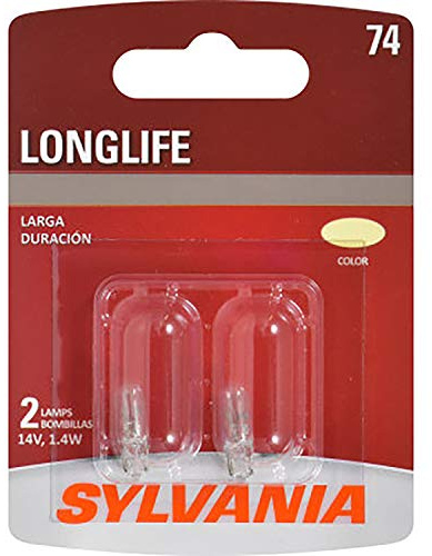 SYLVANIA - 74 Long Life Miniature - Bulb, Ideal for Interior Lighting – Courtesy, Ash Tray and More. (Contains 2 Bulbs)