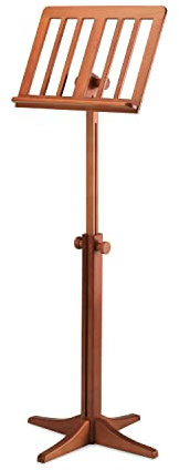 K&M 116/1 Holz-Notenpult – Solides Buchenholz Kirschbaumfarbe - Notenständer von 71,5 – 122,5 cm ausziehbar