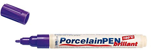 Kreul 16465 - Porcelain Pen brillant, deckender Porzellanmalstift auf Wasserbasis mit formstabiler Spitze, Strichstärke ca. 2 - 4 mm, brillante und lichtbeständige Farbe, violett