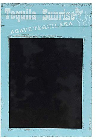 quantio Nostalgische Holz-Kreide-Tafel - Schultafel - Kreidetafel - Memoboard - Notiztafel - Wandtafel - Küchentafel - Antik Look - Memotafel, Farbe:Blau