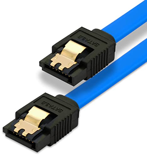 BIGtec 1m SATA Kabel S-ATA III Datenkabel Anschlusskabel blau HDD SSD 6GBit/s Stecker L-Type/L-Type 100cm vergoldet gerade/gerade serial ATA Verriegelung SATA-3