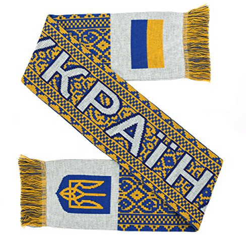 Ukraina Strick-Schal mit Motiv (Blau/Gelb)
