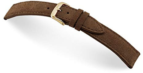 RIOS1931 Franklin 18mm Vintage Wildleder Ersatz Uhrenarmbandband handgemacht in Deutschland Klassisch hautfreundlich braun
