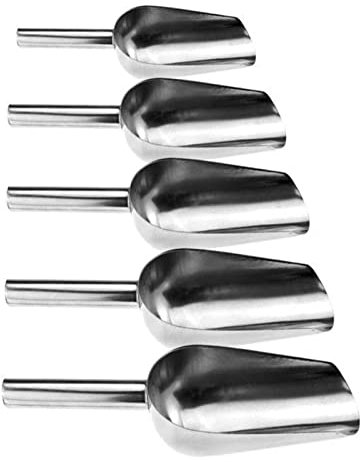 DIYI 5 Stück Edelstahl Eiscreme Kuchen und Süßwaren Hochzeitsbuffet Candy Bar Schaufel, Edelstahl Eisschaufel Abfüllschaufel Teeschaufel für Küche, Bar, Dessert