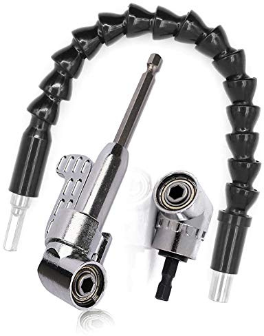 2 Stück 105° Winkelaufsatz für Akkuschrauber Adapter, Schraubendreher mit magnetischem Bohrerhalter, 2pcs Flexible Bohrer Verlängerung Shaft Extension Bits, Winkelaufsatz für Akkuschrauber