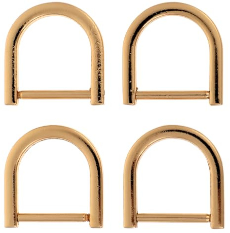 Healifty 4 Stück Schraubbare Halbkreis-D-Ringe 1.10 Zoll Zinklegierung Gepäckzubehör Für Taschen Rucksackgürtel Einstellbare Hardware Goldfarben