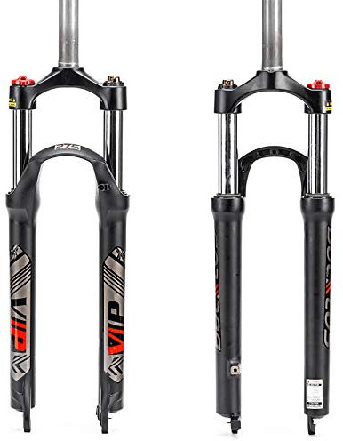 BUCKLOS 26/27,5/29 MTB Federgabel Reise 100 mm, 28,6 mm gerades Rohr QR 9 mm Krone Lockout Aluminiumlegierung XC Mountainbike Vordergabel
