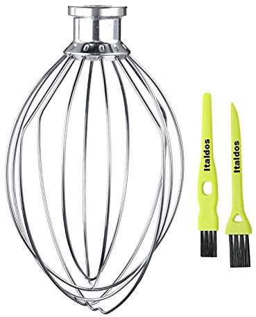 Italdos Schneebesen K5AWW kompatibel mit KitchenAid 5KPM5 KSM50 5K5SSWH KG25 KH25 KP50 Rührbesen aus Edelstahl Eier- und Kuchenbeater für Planetenmischer (Größe 5 QT / 4,8 l)