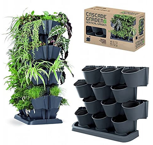 rgvertrieb Blumentopf 12er Set Vertikaler Garten Pflanzenwand Cascade Garden Taschen Wandgarten zur vertikalen Begrünung (68x55cm Stehender Wandgarten)