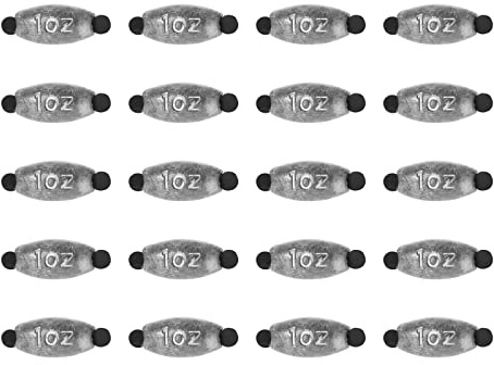 Croch 20 Pack Rubber core sinkers, Removable Rubber Core Weights with Split Opening Weights for Fishing,Twist-Lock Sinker Size 1/16 1/8 3/16 1/4 3/8 1/2 3/4 1OZ