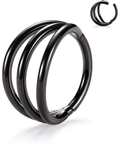 18g Nasenringe Knorpelohrring Septum Ring Daith Nase Helix Rook Piercing Schmuck Nasenring Ohrringe Forward Helix Tragus Rook Ohrring Nase Hoop Snug Lobe Ohrring 10mm Schwarz