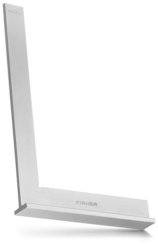 Kirner - Profi Schlosserwinkel mit Anschlag 250mm - Rostfrei & Verzinkt Anschlagwinkel Metall - für präzise Arbeiten im Metallbau und Werkstatt - exakter 90 grad Winkel mit Anschlag, Stahlwinkel