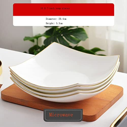 jinyi2016SHOP Platos Colores Cena Platos Ensalada Cena Placas Familia Cocina Vajilla Comedor Accesorios Accesorios Vajilla Platos hondos Sopa (Color : Pack of 10)