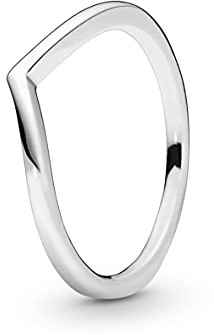 PANDORA Polished Wishbone Ring aus Sterling-Silber, Größe 62, 196314-62