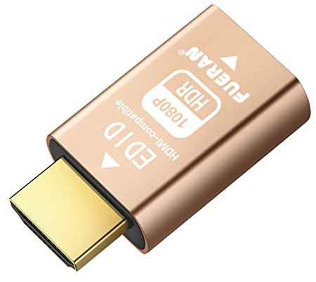 FUERAN Edid-Emulator-Adapter (4 Generation), HDMI kompatibel mit Mac Thunderbolt auf HDMI-Switches/Extender/AV-Receiver/Video-Splitter (1920x1080-HDR)