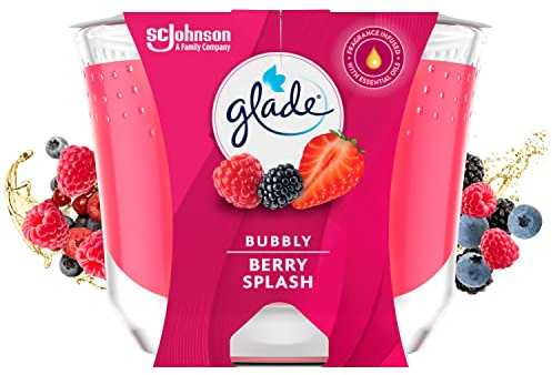 Glade Langanhaltende Duftkerze im Glas, Bubbly Berry Splash, 4er Pack (4x224 g)