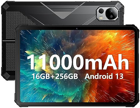 FOSSiBOT DT1 Tablet Robusto 16GB RAM+256GB ROM(TF 1TB) Android 13,tablets PC 11000mAh batteria grande 10.4''FHD+ 2k,Tablets PC Robust PC 48MP+16MP Fotocamera,IP68/69K Giroscopio,4G LTE/5G WIFI/GPS
