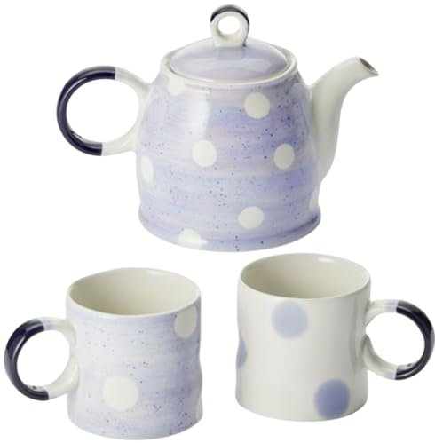 teemando® Kanne Bine Keramik 1,1 l H 17 cm, Ø 7 cm +++ Becher Bine Keramik, 2-fach sortiert 0,3 l H 8 cm, Ø 7,5 cm