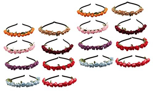 Ipetboom 16stücke Teiliges Eleganter Rosenblüten Haarband Für Hochzeiten Verstellbar Hautfreundliches Material Für Brautaccessoires Und Partys Gemischte Farben Perfektes