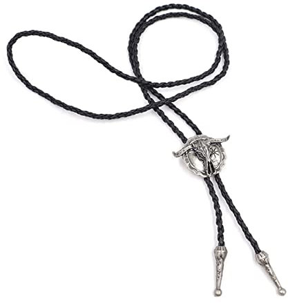 RKJRTK Western-Bolo-Krawatte, Cowboy-Krawatte, Longhorn-Bull-Bolo-Krawatte, amerikanische Bolo-Krawatte für Herren, Cowboy-Krawatte, Western-Bolo-Krawatte, S, M