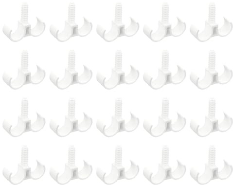 sourcing map 20Pcs Plastic Pipe Clip, Double Water Pipe Clamps for 3/4(20mm) Tube for Water Pipes and Tubing Hoses Support, White