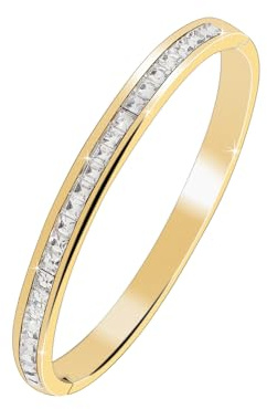 JJDreams Womens Gold Edelstahl Armreif 6mm mit Strass Tennis Armreif Hochzeitsschmuck für Party Hochzeit Dating