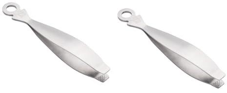 Cabilock 2pcs Chicken Hair Plucking Tool Flat Cooking Tweezers Fish Bone Pliers Stainless Steel