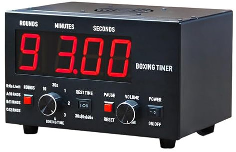 YANGYMM Temporizador de Intervalos De Boxeo CláSico, CronóMetro de Gimnasio Profesional, CronóMetro de Entrenamiento Boxeo con Pantalla Led, Gimnasio con Sonido Ajustable para Muay Thai/Kickboxing