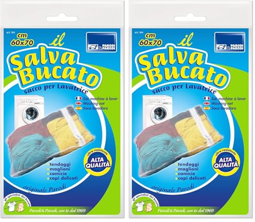 PARODI & PARODI- Il Salva Bucato Sacco per Biancheria, Sacco per Proteggere il Bucato, Sacchetto in Rete per Lavatrice, Ideale per Lavare Vestiti, Collant, Calzini, Biancheria, 60x70 cm