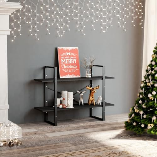 Fasba Bücherregal, Standregal, Aktenregal, Wandregal, Raumteiler, Regal, Raumtrenner, Büroregal, Mehrzweckregal, 2 Fächer Grau 100x30x70 cm Holzwerkstoff
