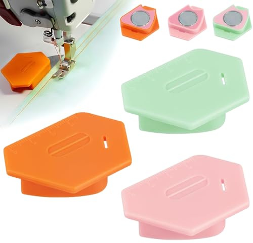 3 Stück Magnetische Nahtführungen,Magnetische Nähführung,Säumerführung mit Skala,Magnetische Nahtführung Magnetischer Nahtführer,Saumhilfe für Nähmaschine,Saumführung,für Präzises Nähen und Säumen
