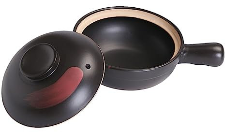 Didiseaon Casseruola in Terracotta Pentola Per Stufati Pentola Da Cucina Domestica Manico Per Cucinare Zuppe Porridge e Altri Piatti Raccoglie Per Riscaldare Risparmiando Isolata Per