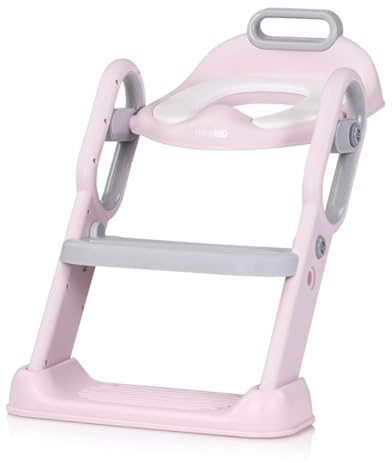 Chipolino Toilettentrainer Flippy höhenverstellbare Fußstütze, Toilettenaufsatz, Farben:rosa