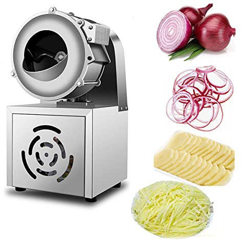 Commercial Automatic Vegetable Cutting Machine, Multifunctional Electric Grater with Adjustable Thickness for Kitchen Food Processing