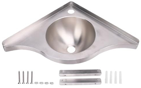 aqxreight RV Eckwaschbecken 15,9 X 15,9 X 5.1in 304 Edelstahl 40 -mm -Auslass Sparen für Wohnmobile Boot Yacht Badezimmer Küche