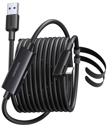 UGREEN Link-kabel med laddningsfunktion 5M 18W snabbladdning 5Gbps kompatibel med Oculus/Meta Quest 3/3S-tillbehör, Quest2/Pro Link-kabel för PC/SteamVR med utökad laddningsport, VR-laddningskabel