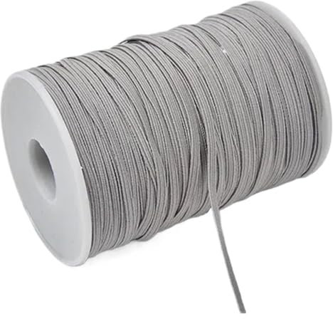 Banda elástica de goma de colores de 3 mm y 6 mm for coser, cinta elástica de licra, adorno for tela, accesorios de bricolaje for prendas de vestir, elástica for coser.(Gray,6mm 100yards)