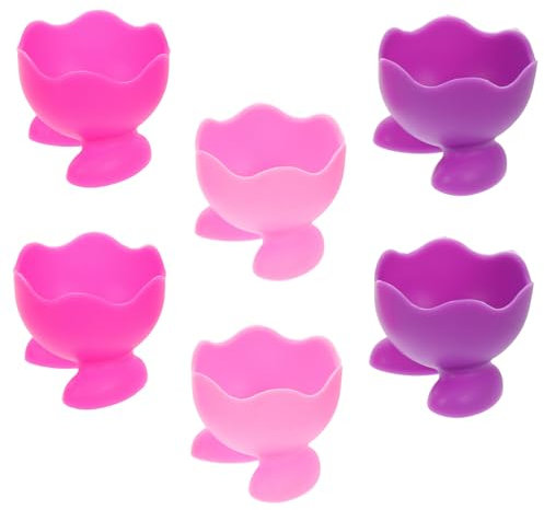 ULTECHNOVO 6piezas Hueveras de Silicona Suave Antiadherente para Servir Huevos Reutilizable para Desayuno Brunch y Desayuno Contenedor para Huevos y Huevera de Silicona para Cocinar