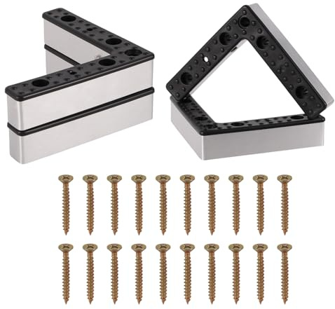 lasuroa 4pcs Couch Feet Replacement, 1.06in High L-Shaped Sofa Leg Replacement with Screws Plastic Waterproof Furniture Feet for Outdoor Garden Sofa Table Chair Support