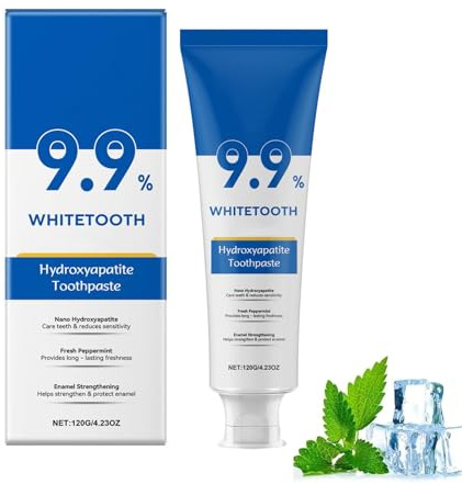 9.9% Hydroxylapatit Zahnpasta,Without Fluoride,Fresh Breath Toothpaste,Toothpaste Hydroxyapatite for Sensitive Teeth and Whitening, Teeth Strengthening, Gentle Mint, Fresh Breath (1)