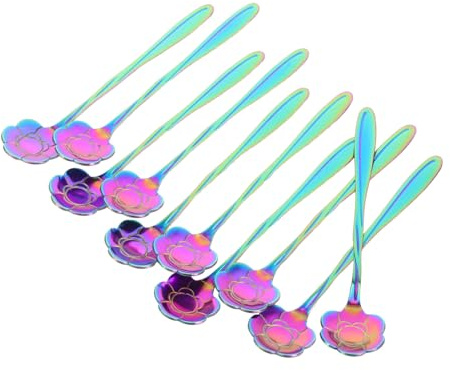 UKCOCO 10 Pièces Agitateurs à Café Réutilisables Acier Inoxydable Cuillères à Mélanger Pour Thé Café Dessert Vaisselle Créative Cuisine Bar