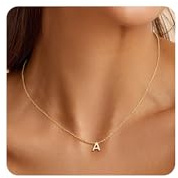 Turandoss Initial Necklaces for Women Gold Initial Name Letter A Necklace Personalised Womens Girls Necklace, Gifts for Women 13th 16th 18th Birthday Gifts for Girls Jewellery
