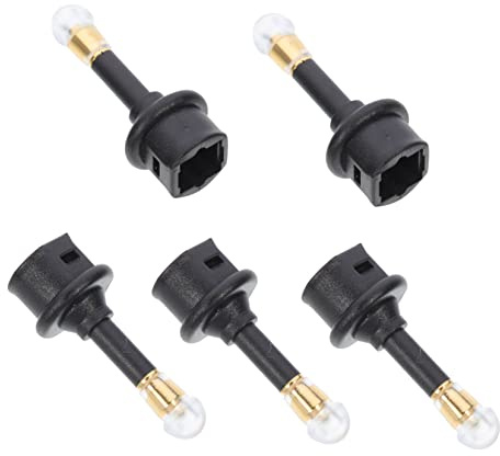LIGIGWASH Adattatore Audio Digitale Ottico Femmina a Jack Maschio 3,5 Mm, Set 5 Pezzi, Compatto e Leggero per Cuffie Spina 3,5 Mm, Ingresso Fibra Ottica Stereo, per Audio Domestico