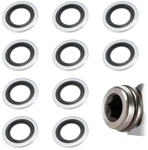 YAYNO Lot de 10 vis de vidange d'huile bague d'étanchéité Joints de bouchon de vidange d'huile Accessoires automobiles de rechange 110265505R, 6079970345, 8200641648, 3121867, 7700266044