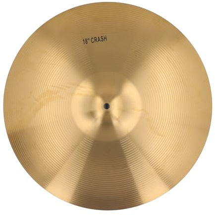 Platillo Crash de Latón 14 Pulgadas - Sonido Nítido y Brillante, Duradero y Profesional para Música y Batería (18 pulgadas)