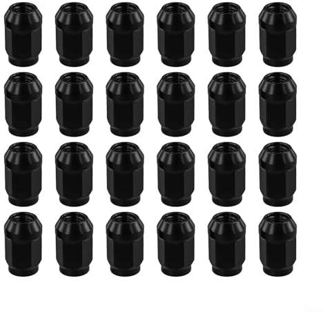 TONIXY Dadi di ricambio M12x1.5 per ruota in acciaio nero Dadi per ruota a estremità chiusa ghianda per Cruiser e Mustang 1964-2014