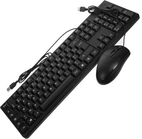NOLITOY Clavier USB Filaire Ensemble Clavier et Souris Silencieux 104 Touches Pavé Numérique Intégré en ABS Stable pour Travail et Jeu pour Ordinateur de Bureau
